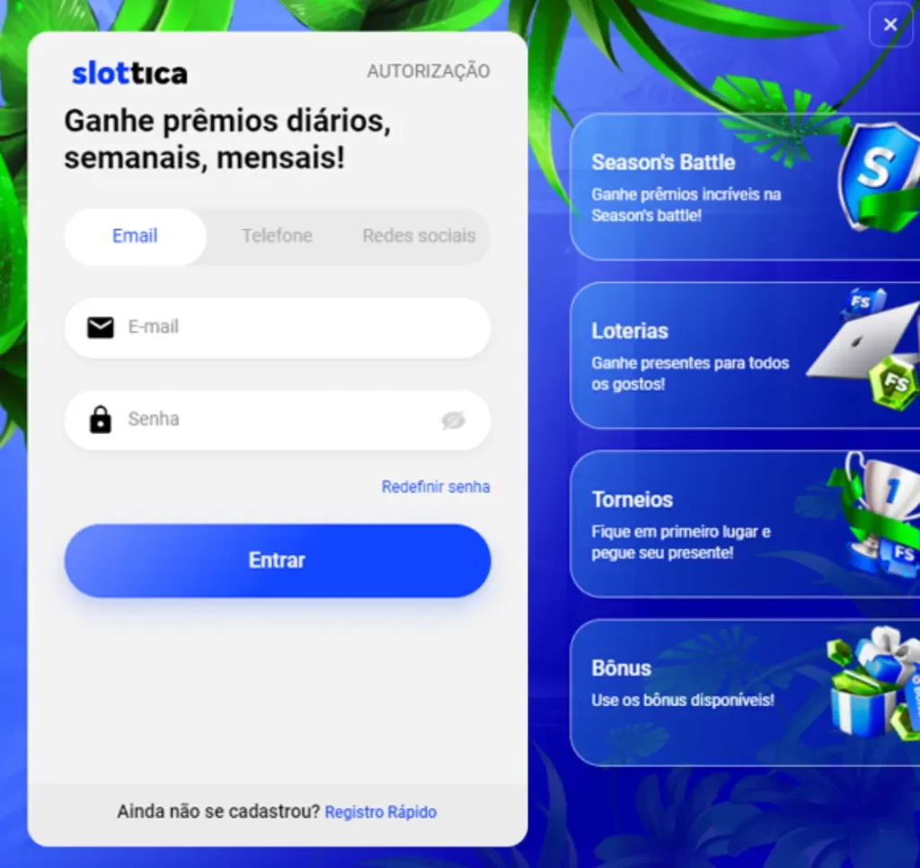 Como criar uma conta slottica
