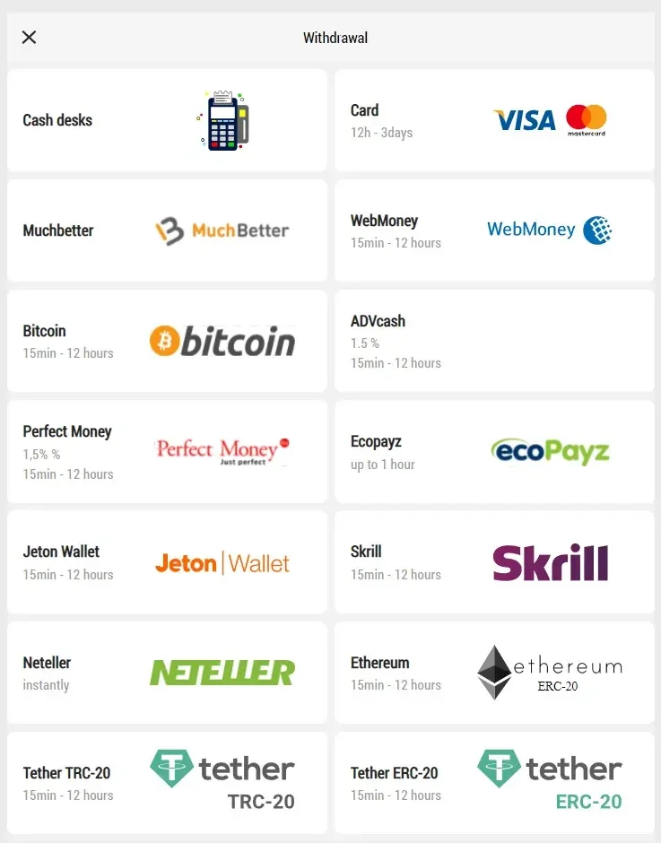Parimatch Payments