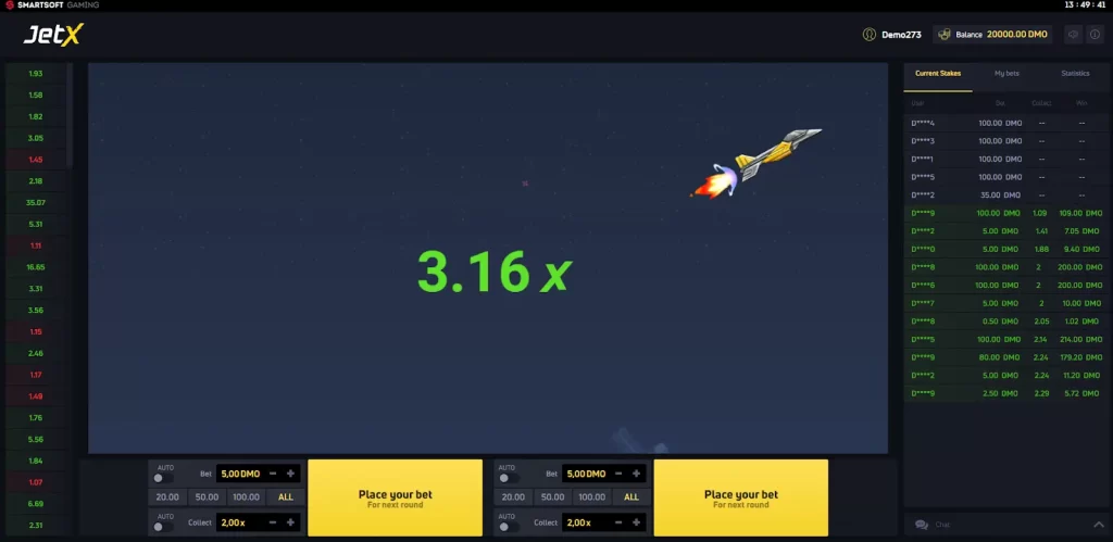 JetX Game place your bet