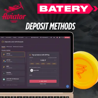 Batery Aviator deposit methods