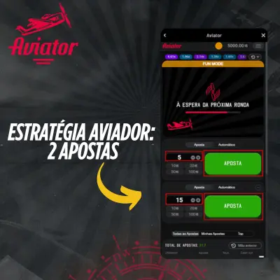 Estratégia Aviador: 2 Apostas